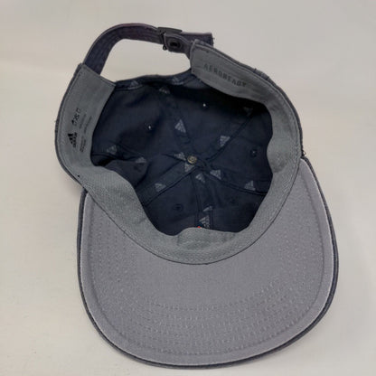 Adidas Slideback Hat Blue One Size Adjustable Embroidered Aeroready 6 Panel