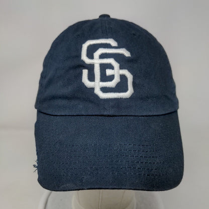 SG Slideback Hat Blue One Size Embroidered Adjustable Solid 6 Panel