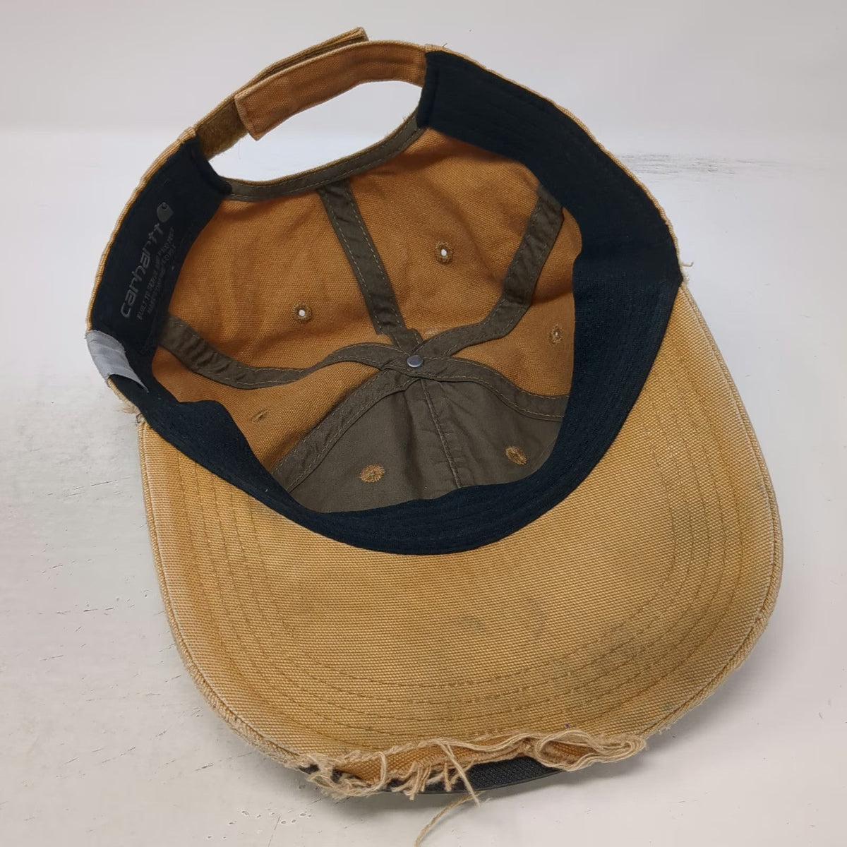 Carhartt Baseball Cap Brown One Size Distressed Canvas Strapback Workwear Hat