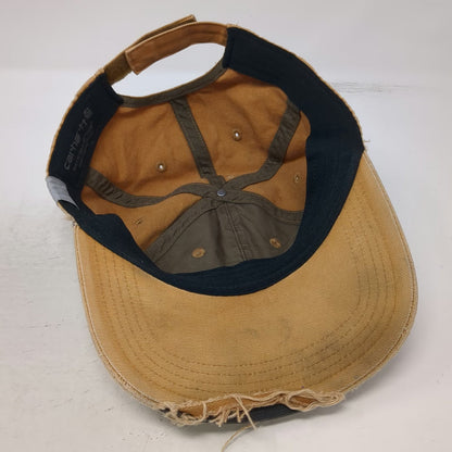 Carhartt Baseball Cap Brown One Size Distressed Canvas Strapback Workwear Hat