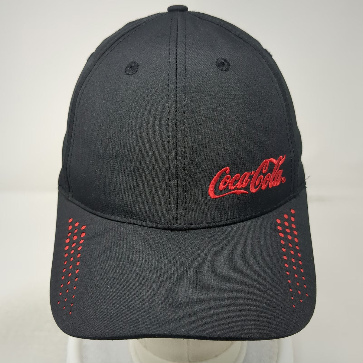 Quake City Caps Baseball Cap Black Red One Size Coca-Cola Moisture Wicking Hat