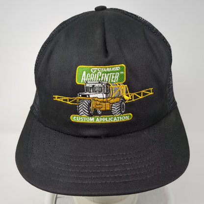 Cyanamid AgriCenter Custom Application Trucker Hat Black Snapback USA Vintage