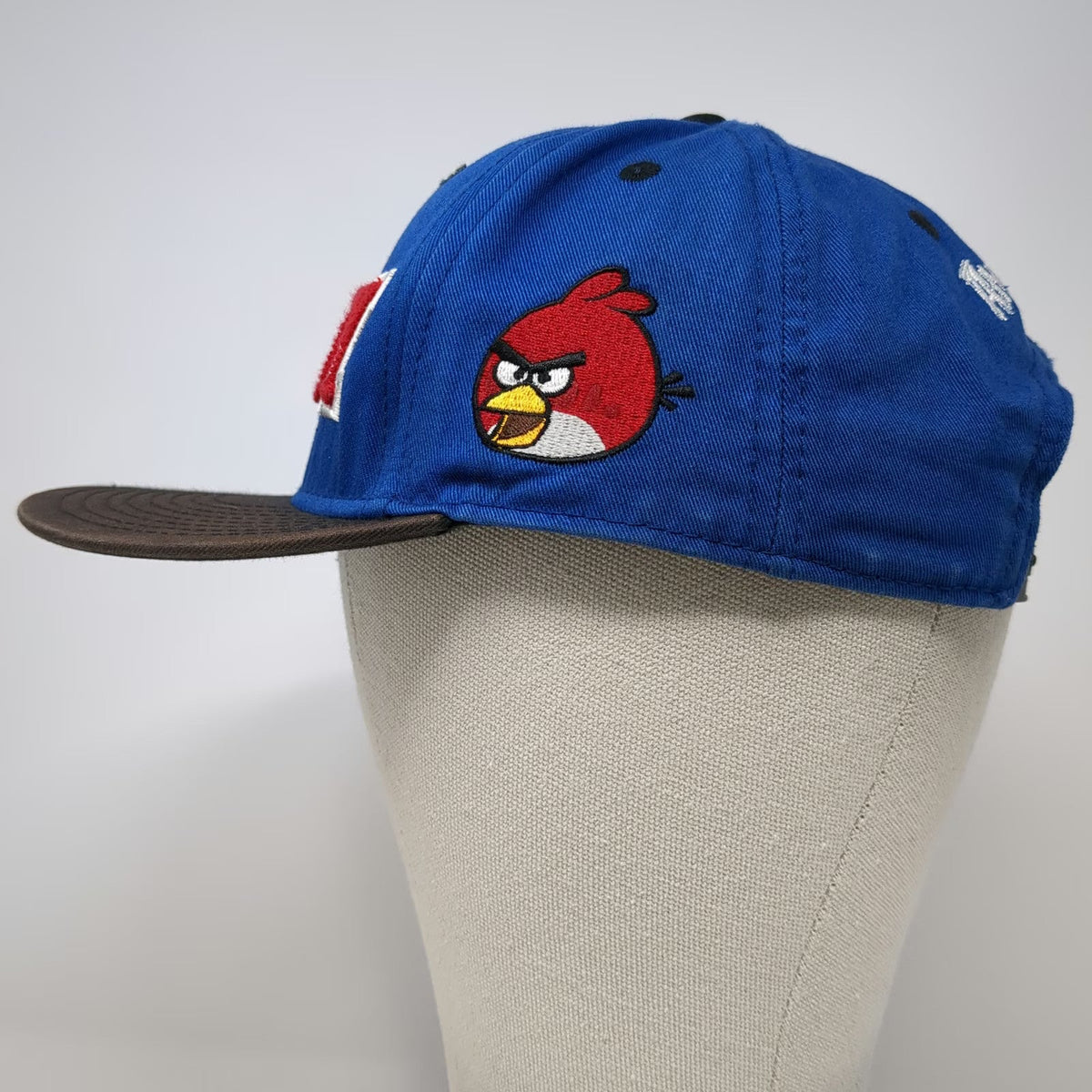 Angry Birds Fly Guy Snapback Hat Blue One Size Cotton Flat Brim Character