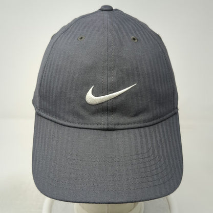 Nike Baseball Cap Gray OSFM Slideback Swoosh Golf Herringbone Curved Bill hat