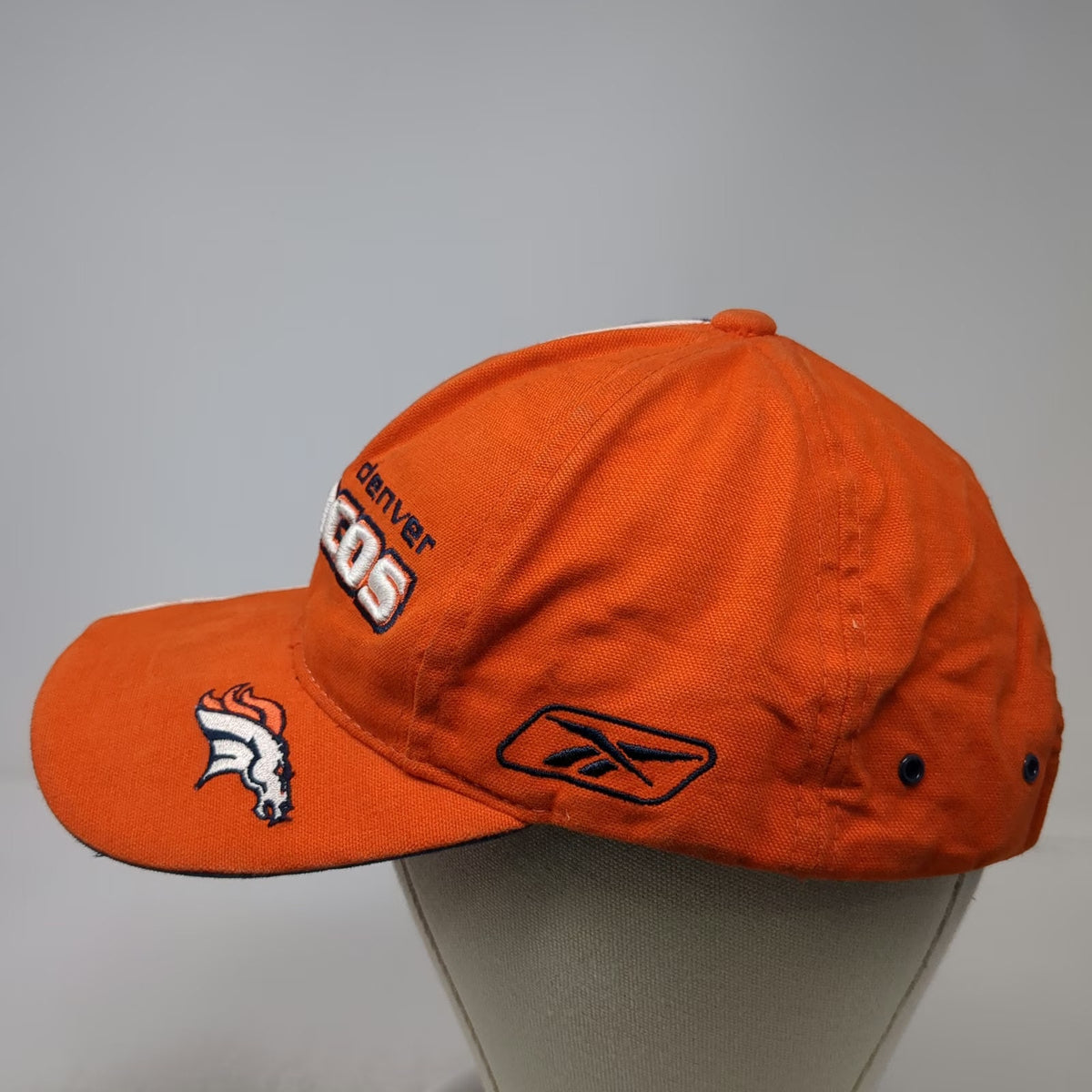 Denver Broncos NFL Reebok Orange Blue White One Size Strapback Pro Line Cap Hat