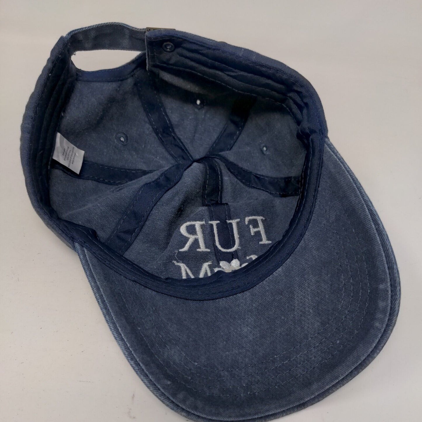 Fur Mom Slideback Hat Blue One Size Embroidered Adjustable 6 Panel