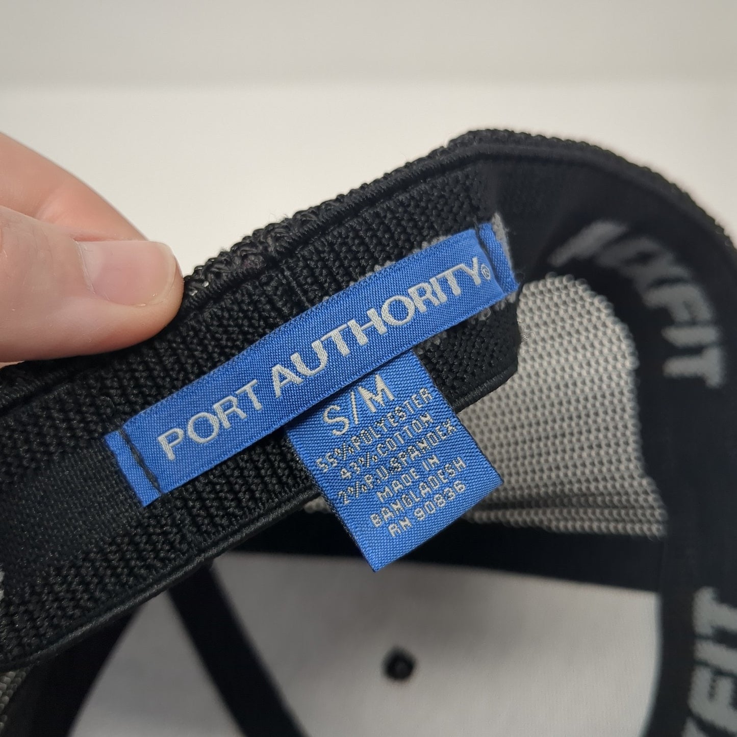 Hanging Arrow Fitted Trucker Hat Black Medium Lightweight 6 Panel Port Authority