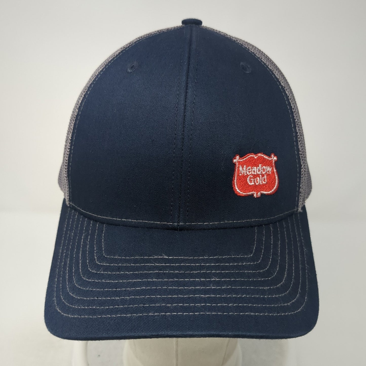Meadow Golf Snapback Trucker Hat Blue One Size Adjustable Mesh Back Richardson