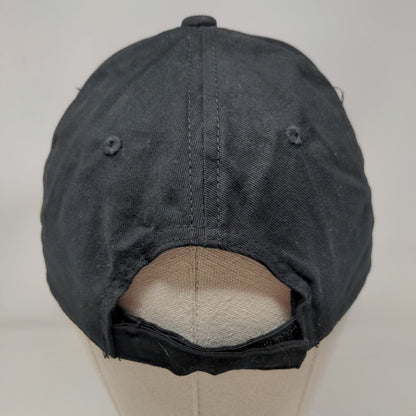 George Strapback Hat Solid Black One Size Adjustable 6 Panel Blank