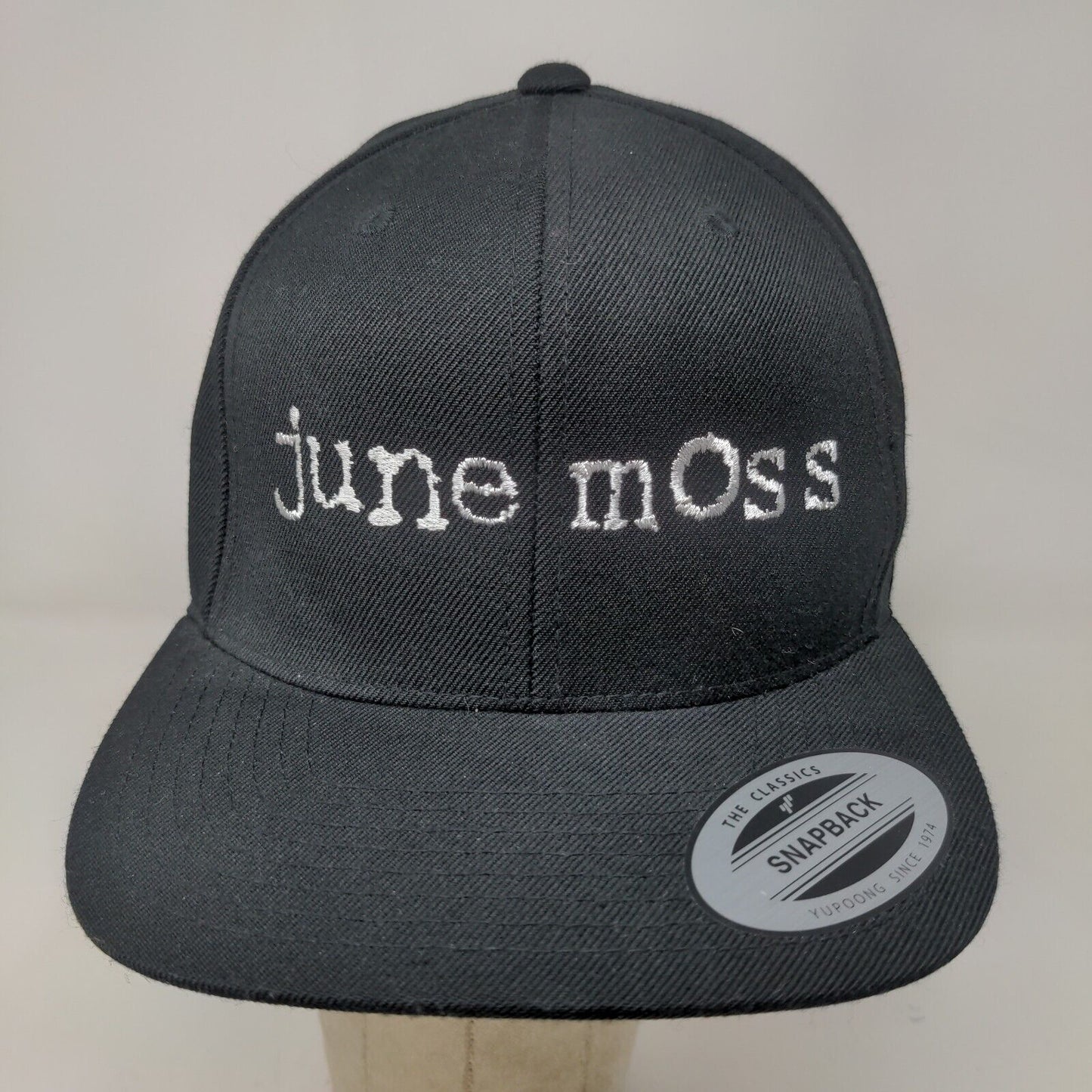 June Moss Men's Snapback Hat Black Adjustable Autographed Becca Tobin