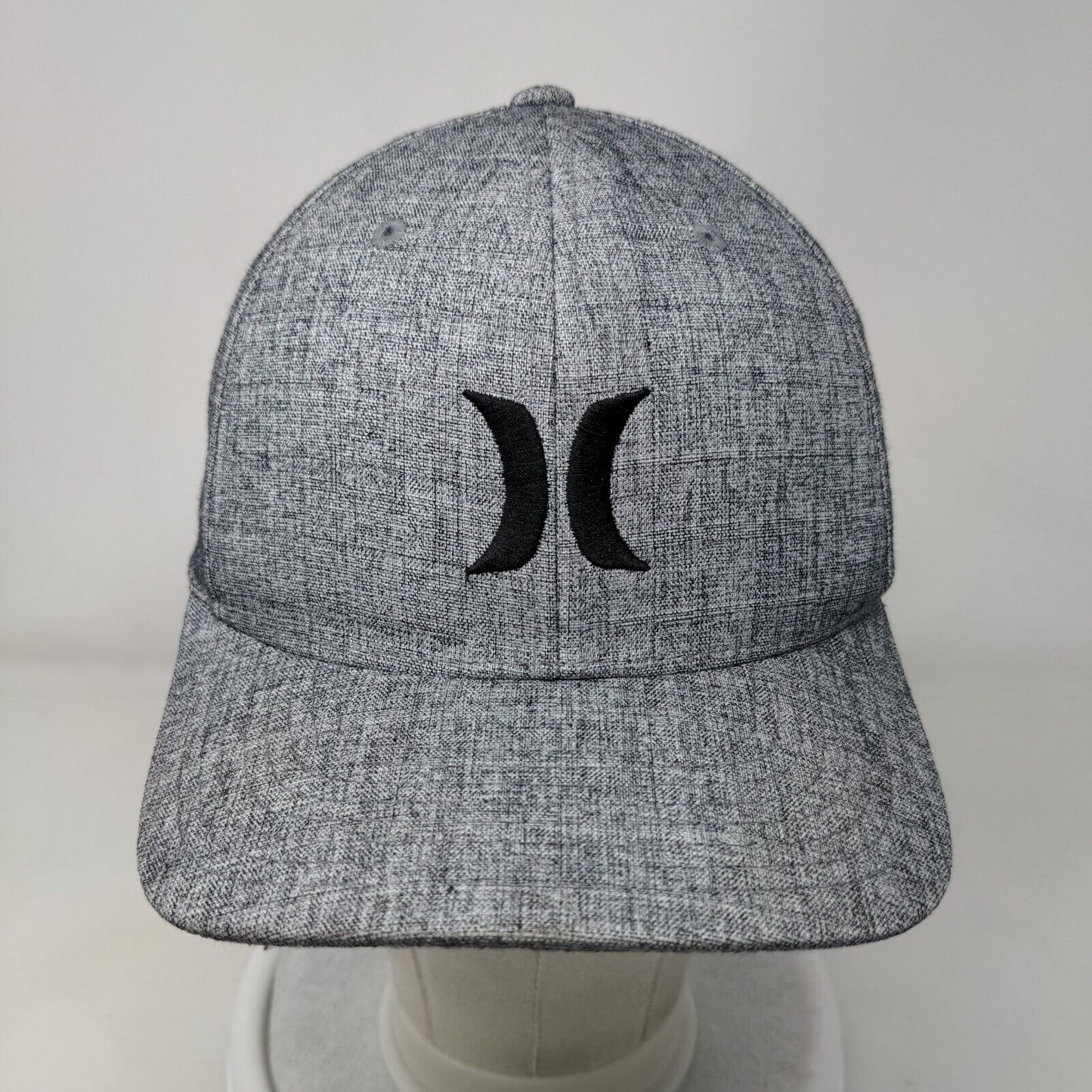 Hurley Fitted Hat Gray S/M Embroidered Flexfit 6 Panel Vent Holes