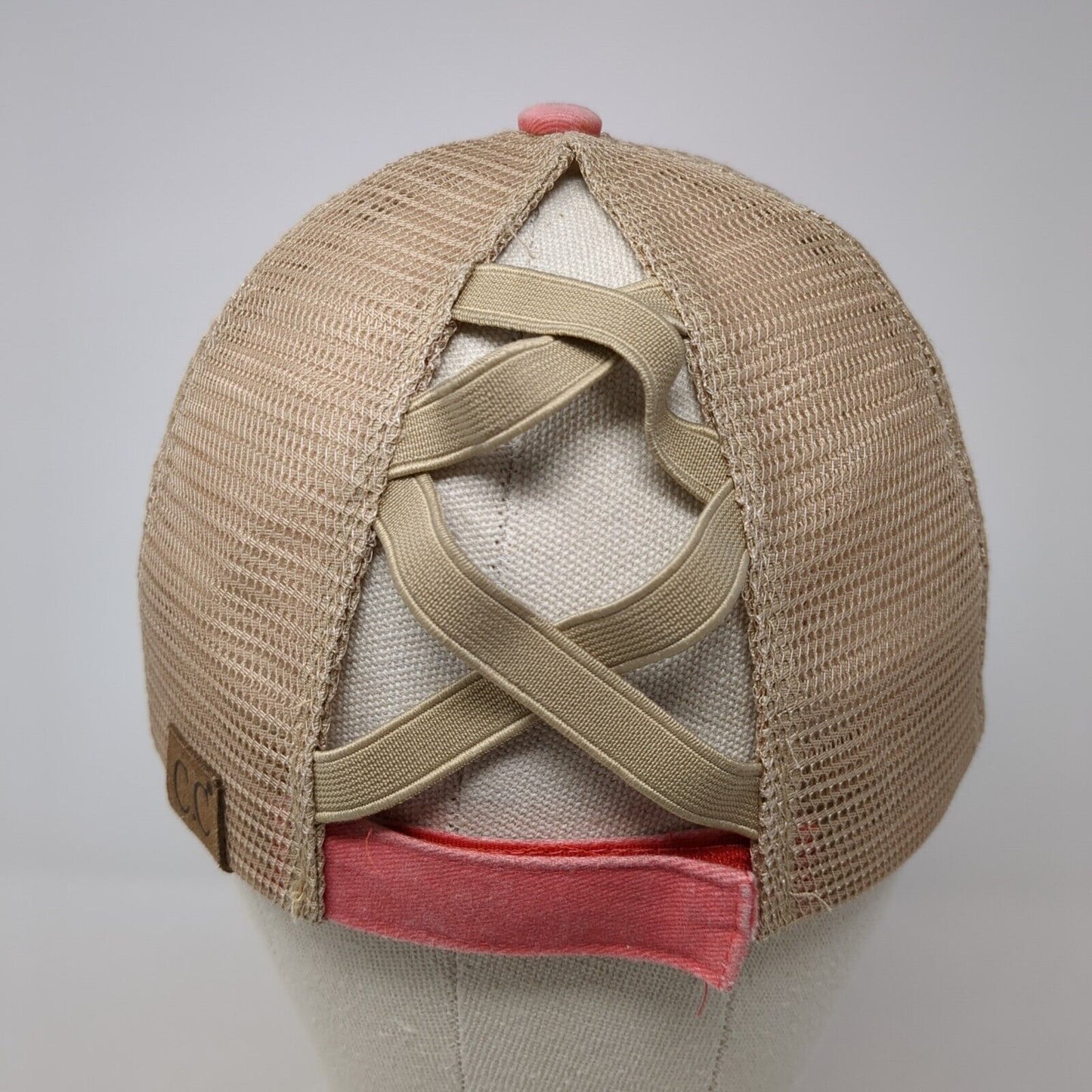 C.C Exclusives Strapback Trucker Hat Multi One Size Ponytail Distressed