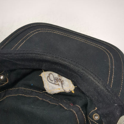 Walt Disney World Army Cap Black One Size Tinkerbell Chenille D Patch Hat Stitch