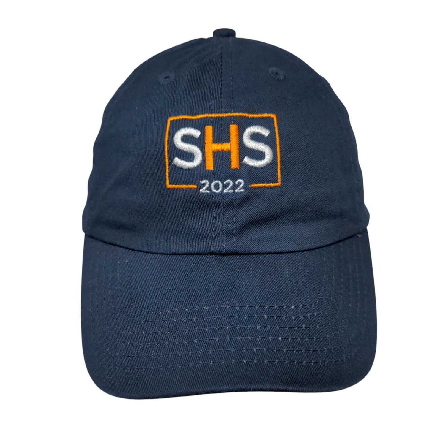 SHS 2022 Slideback Hat Blue One Size Adjustable Embroidered Vented Holes 6 Panel