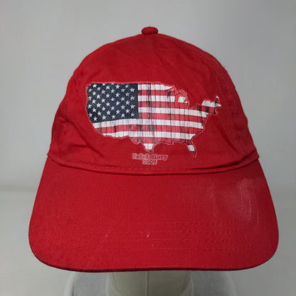 Faded Glory American Flag Slideback Hat Red One Size Adjustable