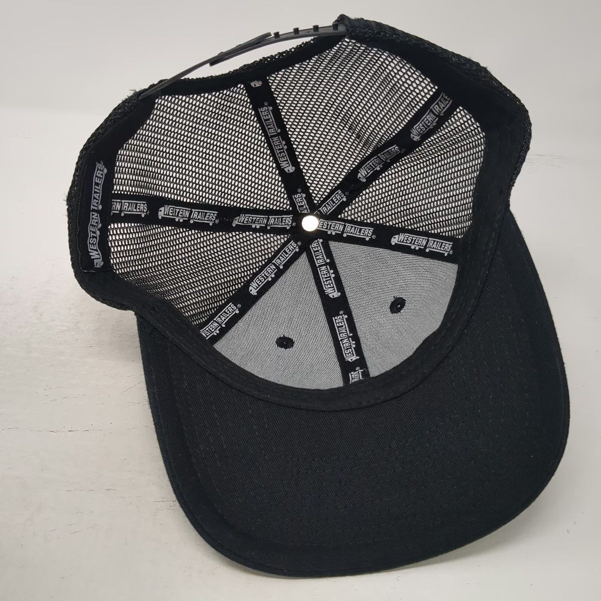 Western Trailers Trucker Hat Black One Size Mesh Back Snapback Patch Logo Cap