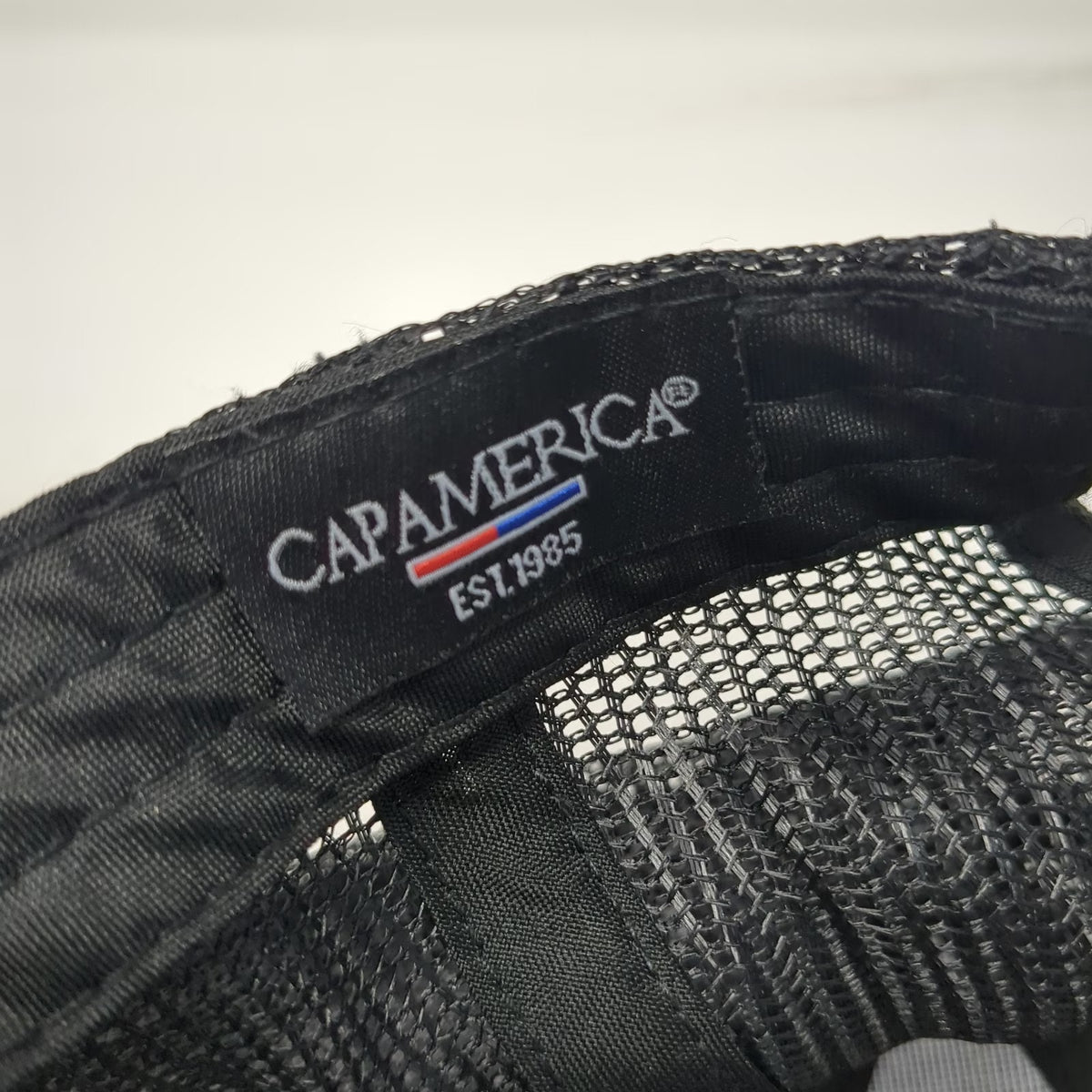 Cap America Trucker Hat Black One Size Mountainland Supply Company Idaho Mesh