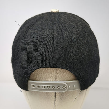 Crown Snapback Hat Black One Size Finesse Materials Green Under Brim Textured
