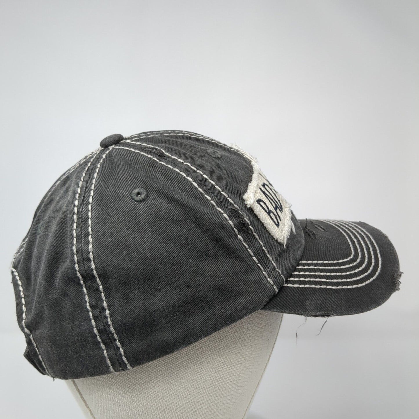 Bad Hair Day Strapback Hat Gray One Size Distressed KB ETHOS Vintage