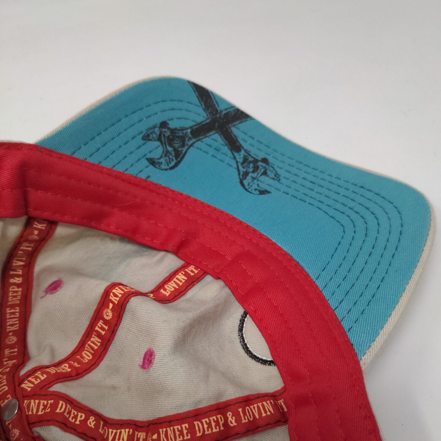 Mechanic Farm Girl Trained & Certified Strapback Hat Tan One Size Adjustable