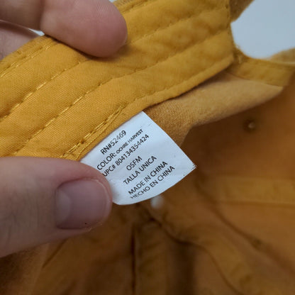 Unbranded Strapback Hat Orangish-Tan One Size Vented Holes 6 Panel Blank