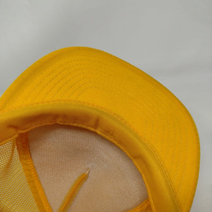 Custom Auto Body Boise Idaho Snapback Trucker Hat Yellow OSFA Mesh Back Vintage