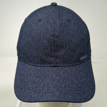 Van Heusen Baseball Cap Blue One Size Metal Logo Heathered Wool Blend Hat
