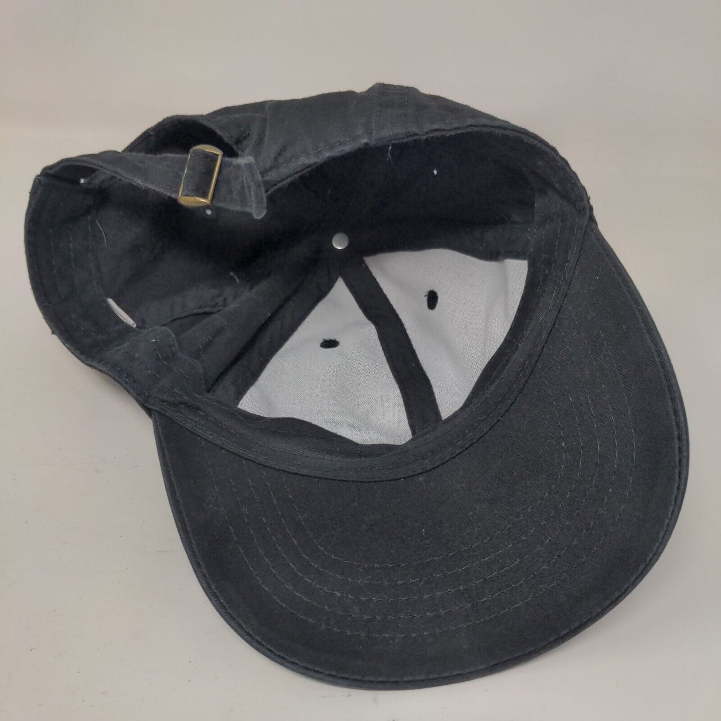 Unbranded Slideback Hat Black OSFM Blank Adjustable Solid 6 Panel