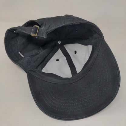 Unbranded Slideback Hat Black OSFM Blank Adjustable Solid 6 Panel