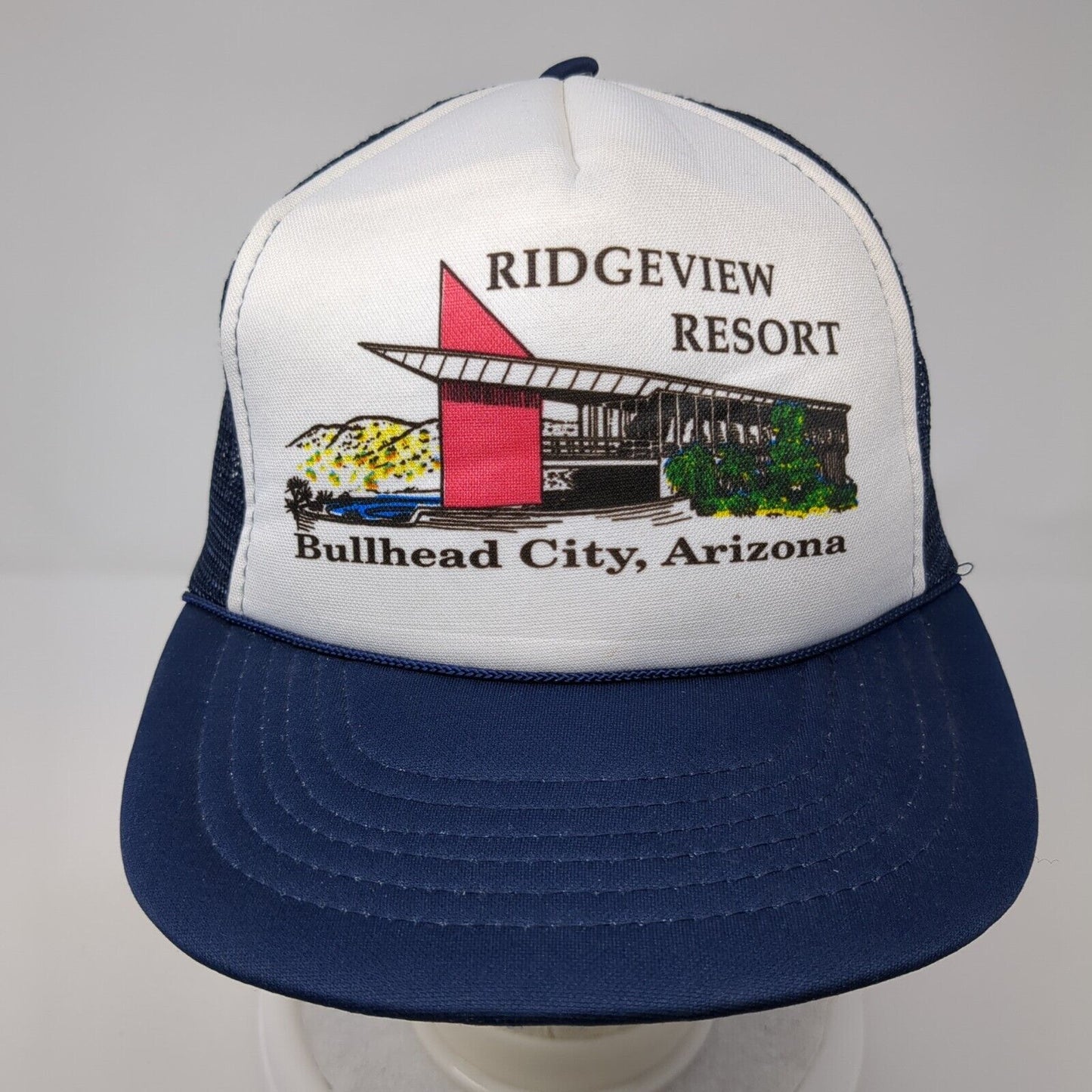 Ridgeview Resort Bullhead City Arizona Snapback Trucker Hat Blue OS Mesh Back