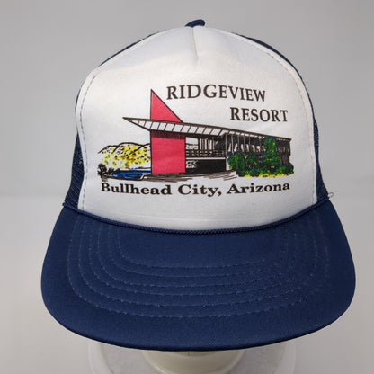 Ridgeview Resort Bullhead City Arizona Snapback Trucker Hat Blue OS Mesh Back