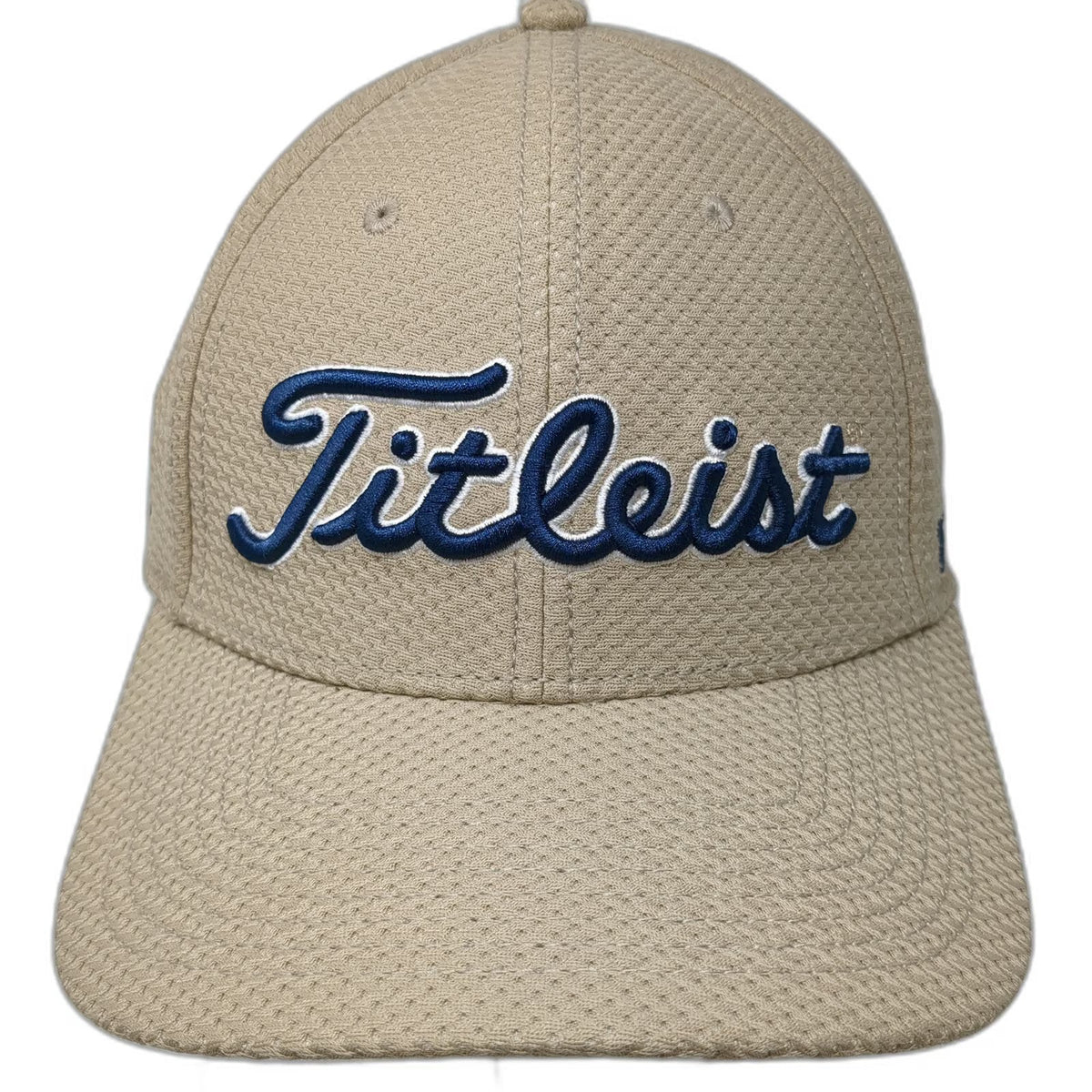 Titleist Baseball Cap Beige Blue L Pro V1 FJ A-Flex Mesh Breathable Golf Hat