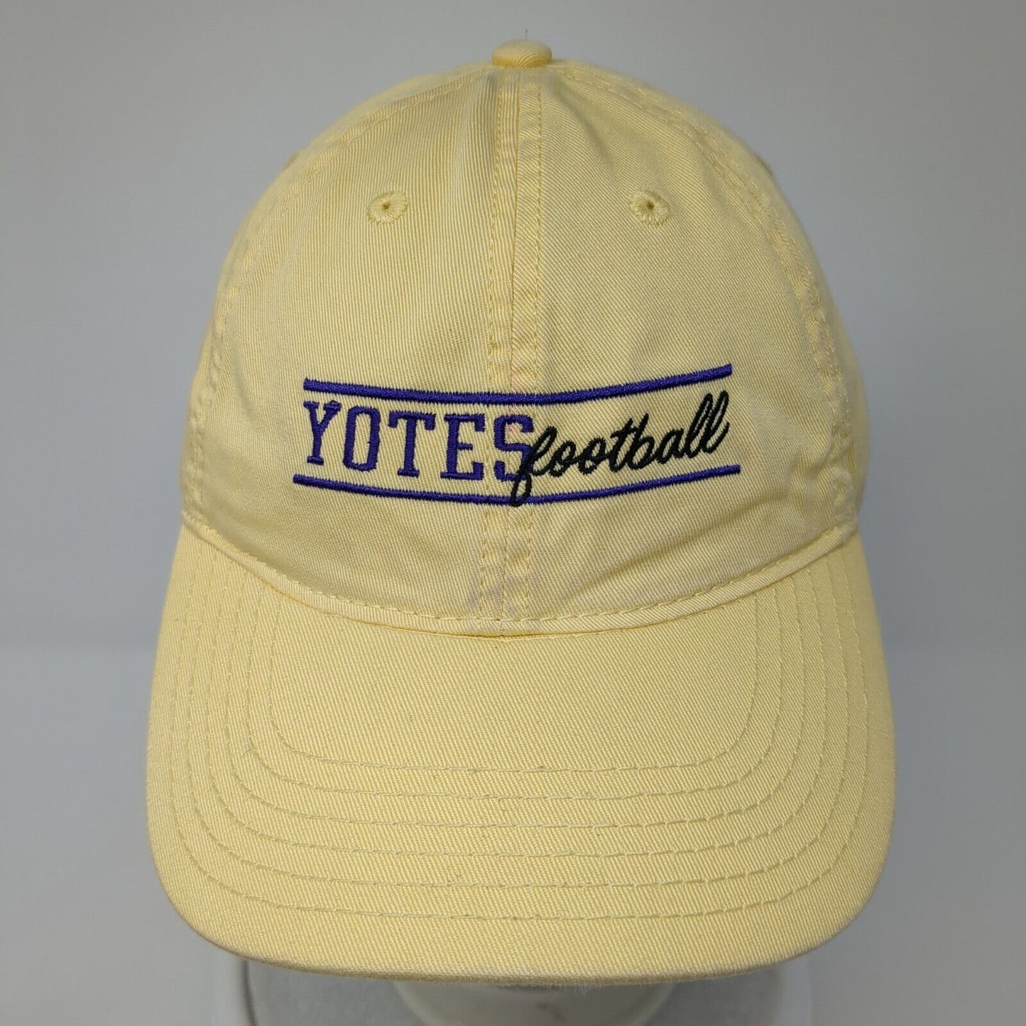 Yotes Football Slideback Hat Yellow One Size Adjustable Solid Legacy