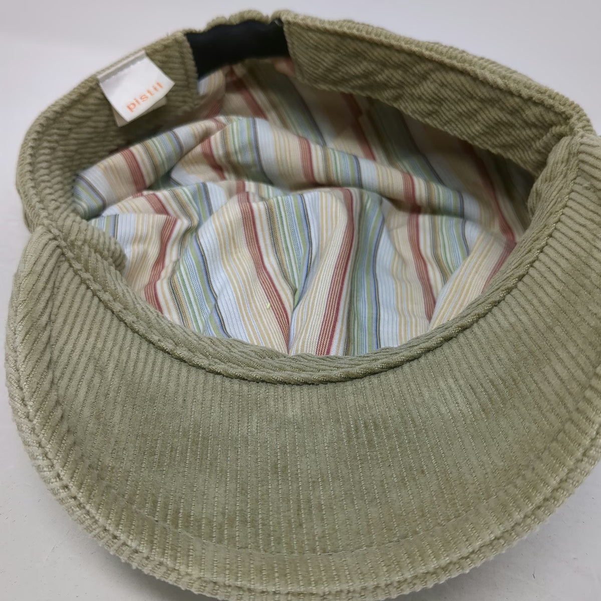 Pistil Army Cap Green One Size Cotton Corduroy Striped Lining Cadet Comfort Hat