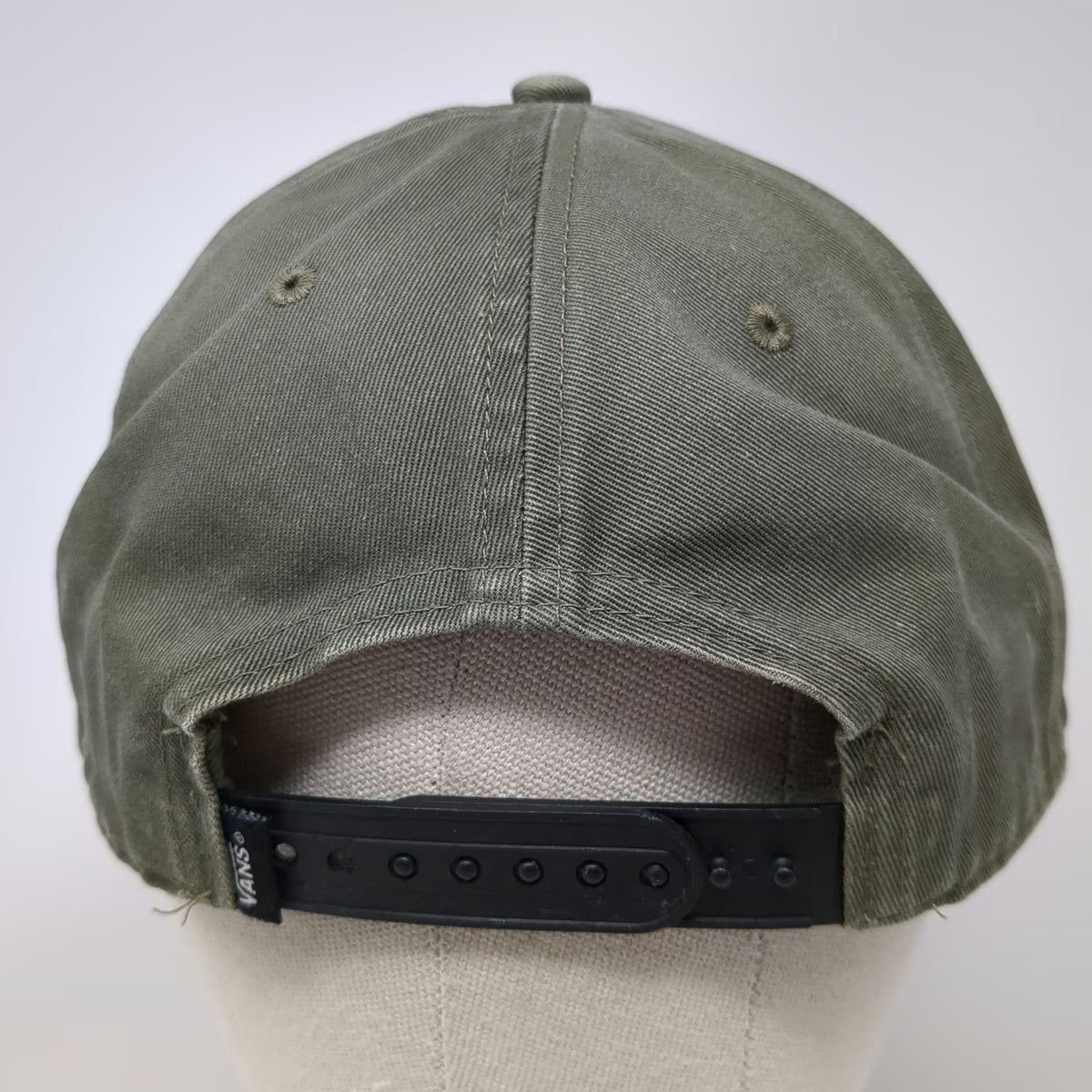 Vans Snapback Green Black One Size Flat Brim 3D Logo Two Tone 6 Panel Cotton Hat