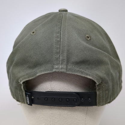 Vans Snapback Green Black One Size Flat Brim 3D Logo Two Tone 6 Panel Cotton Hat