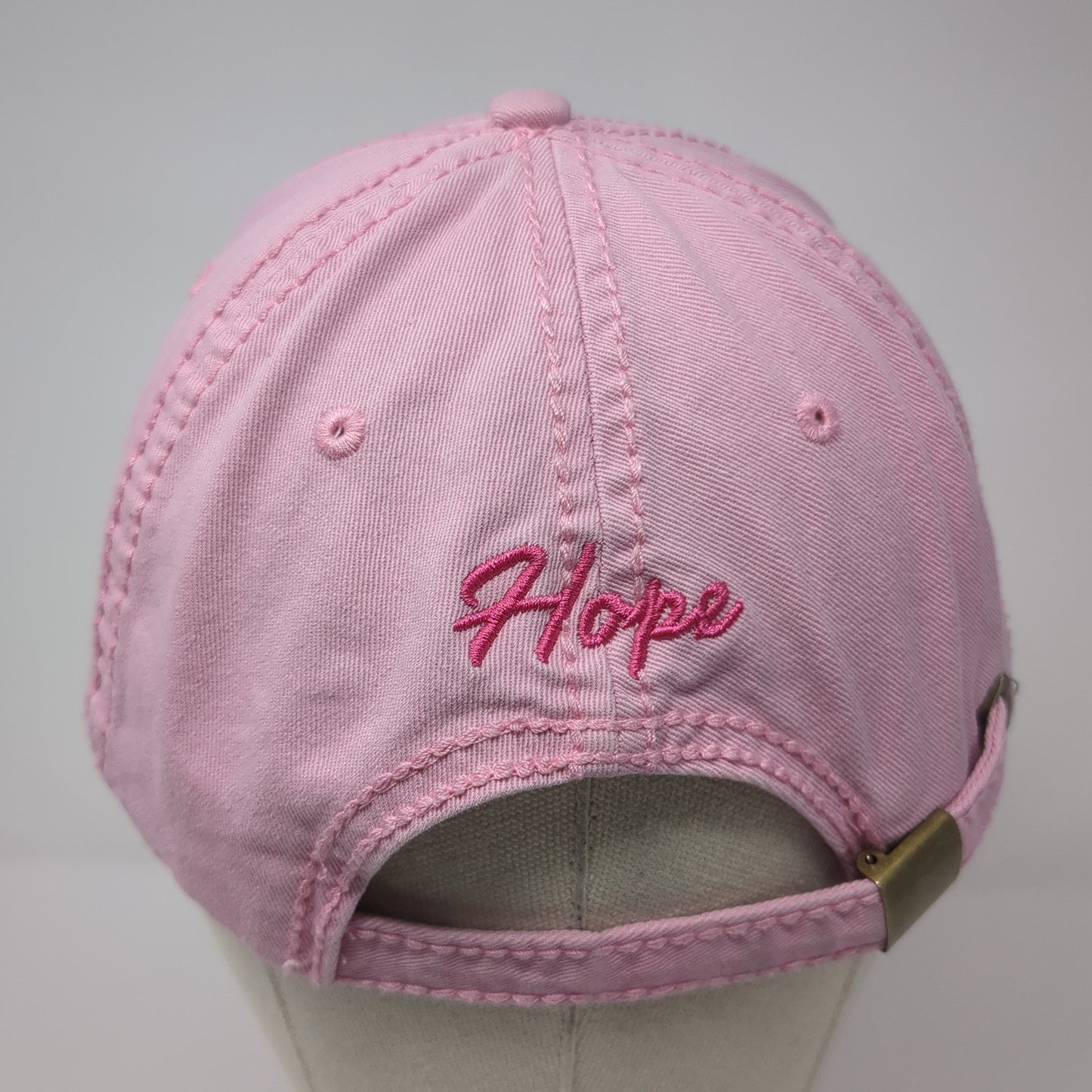 Pink Ribbon Hope Cancer Awareness Baseball Cap Pink OS Distressed Wild Wear