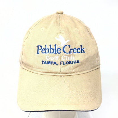 Pebble Creek Golf Club Tampa Florida Tan One Size Adjustable Embroidered 6 Panel