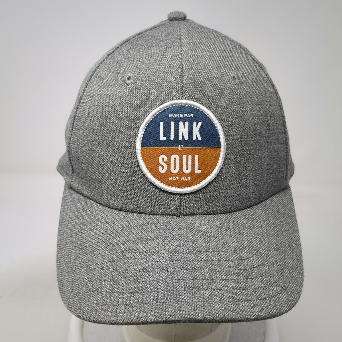 Linksoul Snapback Hat Gray One Size Green Undervisor Wool Blend Golf Patch