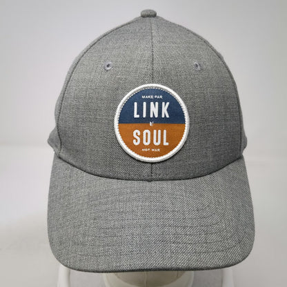 Linksoul Snapback Hat Gray One Size Green Undervisor Wool Blend Golf Patch