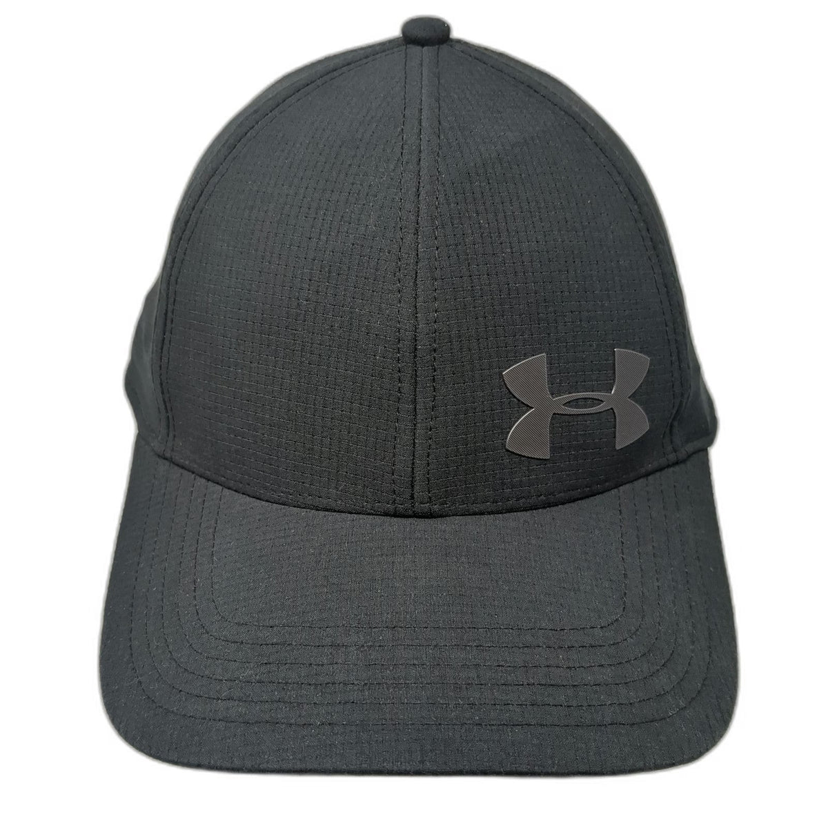 Under Armour Baseball Cap Black XL Fitted Textured Polyester Stretch Fit Hat