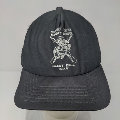 United States Marine Corps Silent Drill Team Snapback Trucker Hat Black OSFA