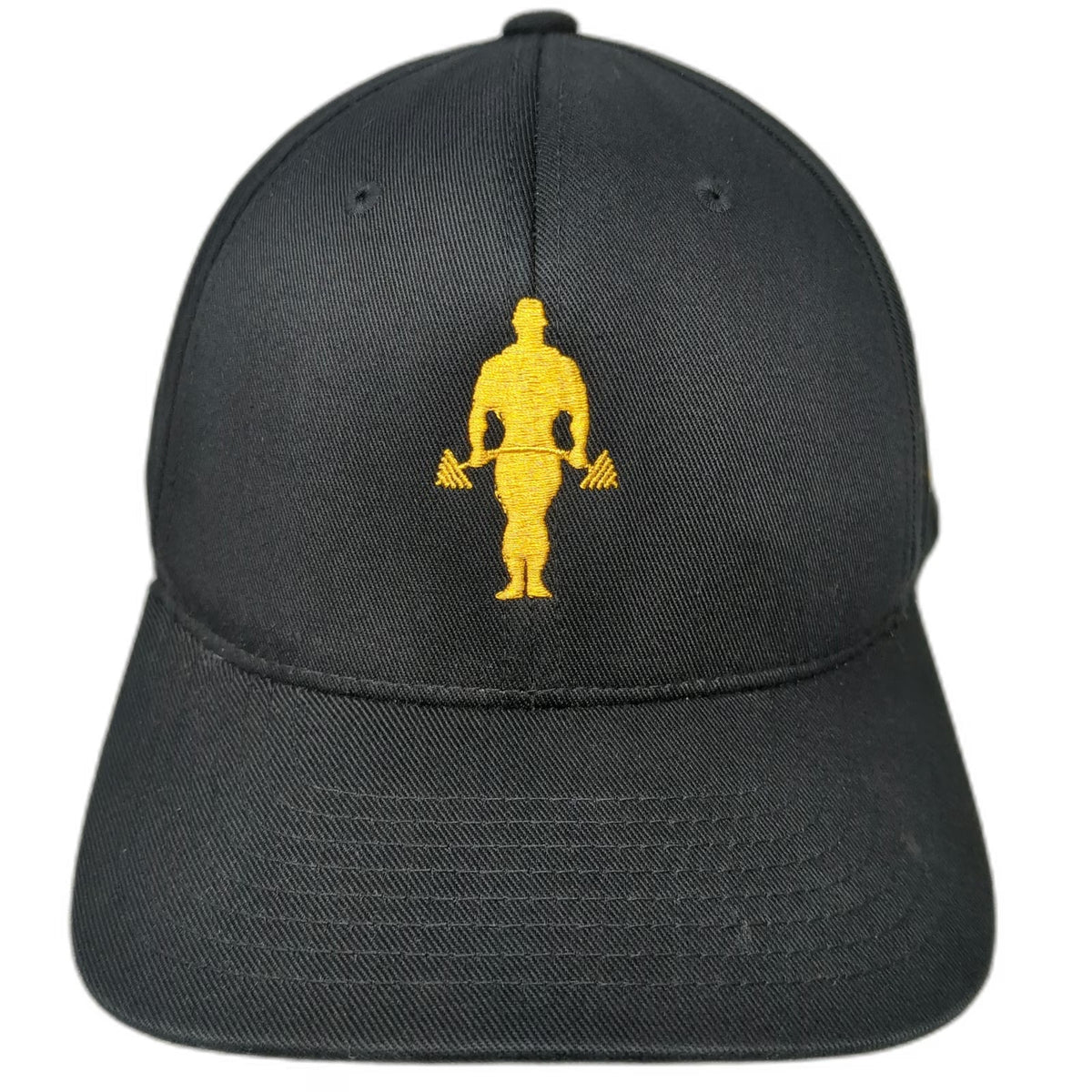 Flexfit Baseball Cap Black XL Hat Gold's Gym Bodybuilder EST 1965 Curved Brim