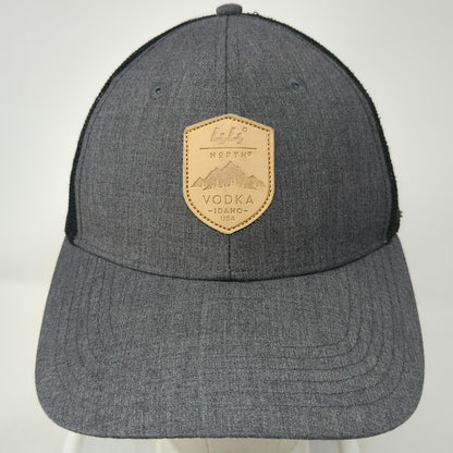 44 North Baseball Cap Gray One Size Mesh Back Leather Patch Idaho Vodka Hat