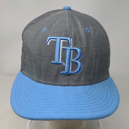 Tampa Bay Rays Slideback Hat Gray Blue Size M/L Embroidered MLB New Era 9Fifty