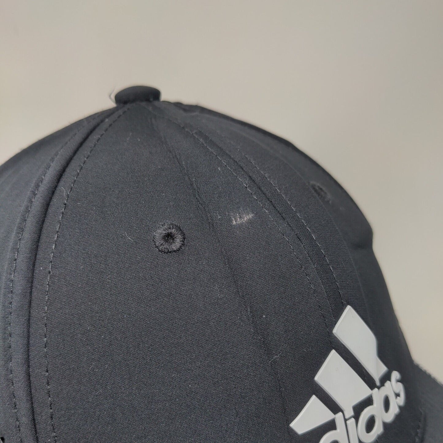 Adidas Climalite Fitted Hat Black Small/Medium Laser Cut Solid 6 Panel