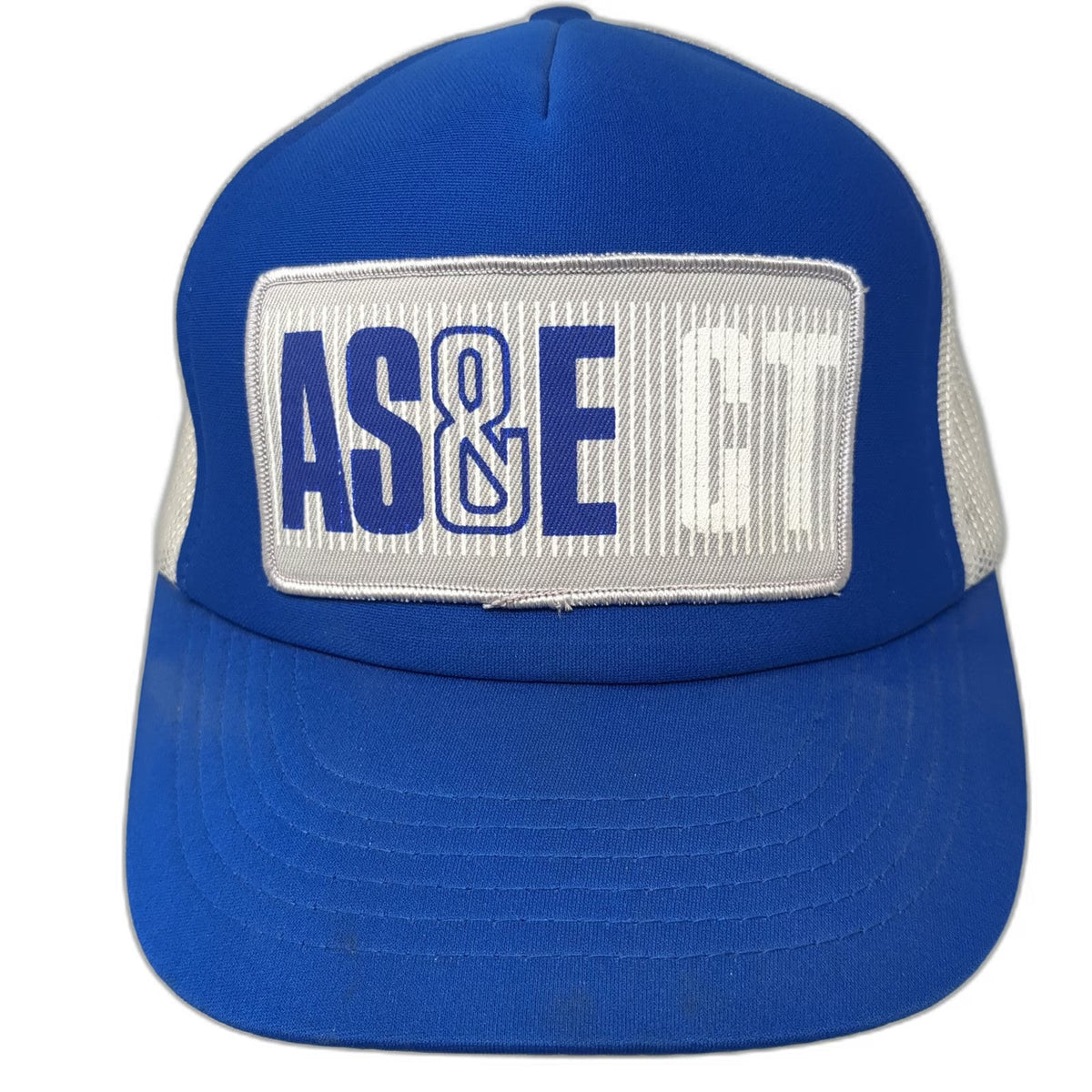 Arnell Trucker Hat Blue White One Size Mesh Snapback AS&E CT Patch Taiwan Tag