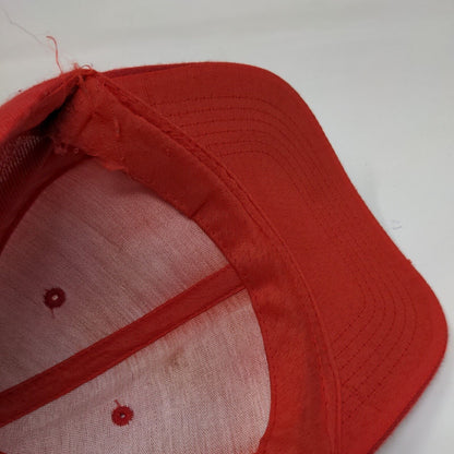 Unbranded Strapback Hat Red One Size Adjustable Vented Holes 6 Panel Blank