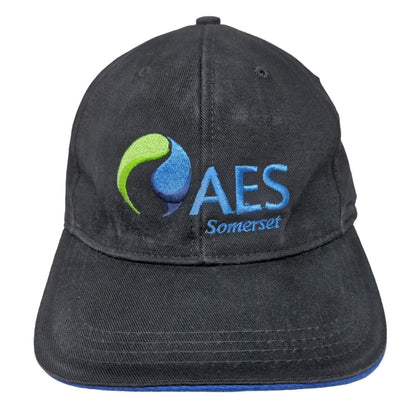 AES Somerset Slideback Hat Black OSFA Embroidered Logo Adjustable