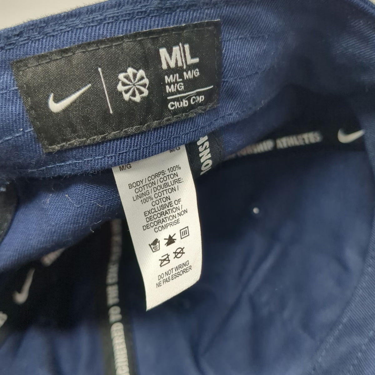 Nike Baseball Cap Blue L US Flag Olympic Rings Swoosh Adjustable Slideback Hat